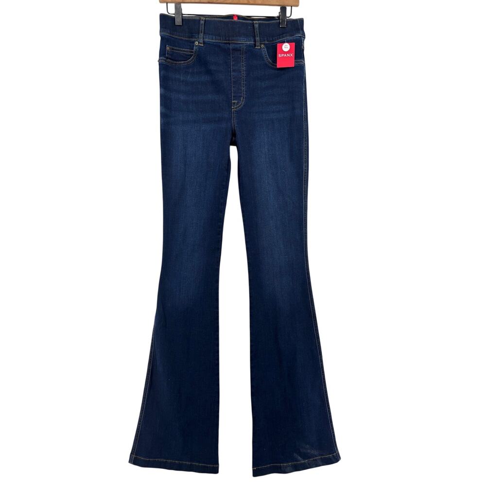 NWT Spanx Flare Jeans Midnight Shade Stretch Pull-On Size Medium TALL 30x36L